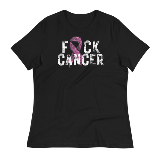 Women's F*ck Breast Cancer Ribbon T-Shirt
