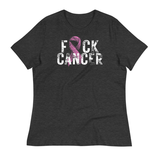 Women's F*ck Breast Cancer Ribbon T-Shirt
